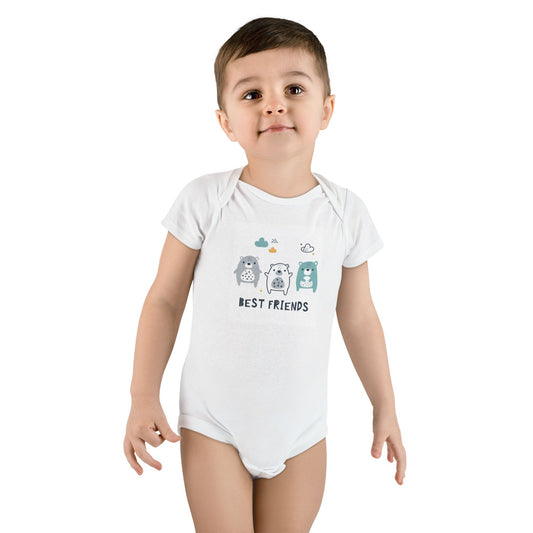 CIASARA Best Friends Baby One-Piece Snap Suit Bear Trio Kids Graphic Tee UK