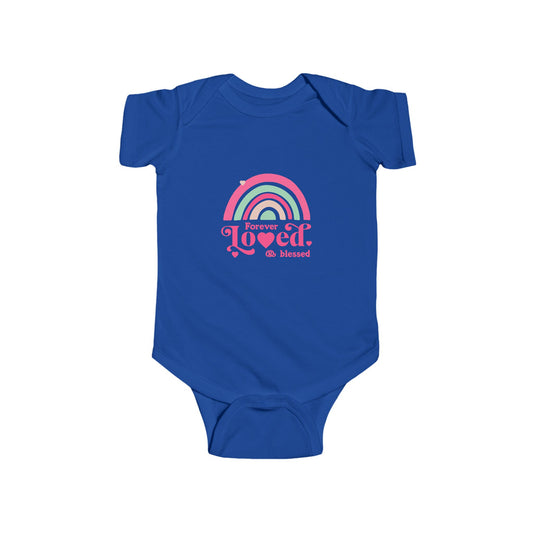 CIASARA Baby Bodysuit Infant Bodysuit Forever Loved & Blessed Pink Rainbow Infant One-Piece Snap Suit Baby Gift UK