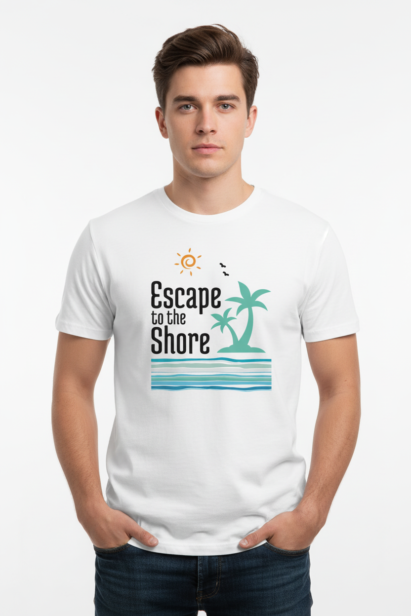 CIASARA Escape to the Shore Beach Graphic T-Shirt Women's Graphic Tee UK