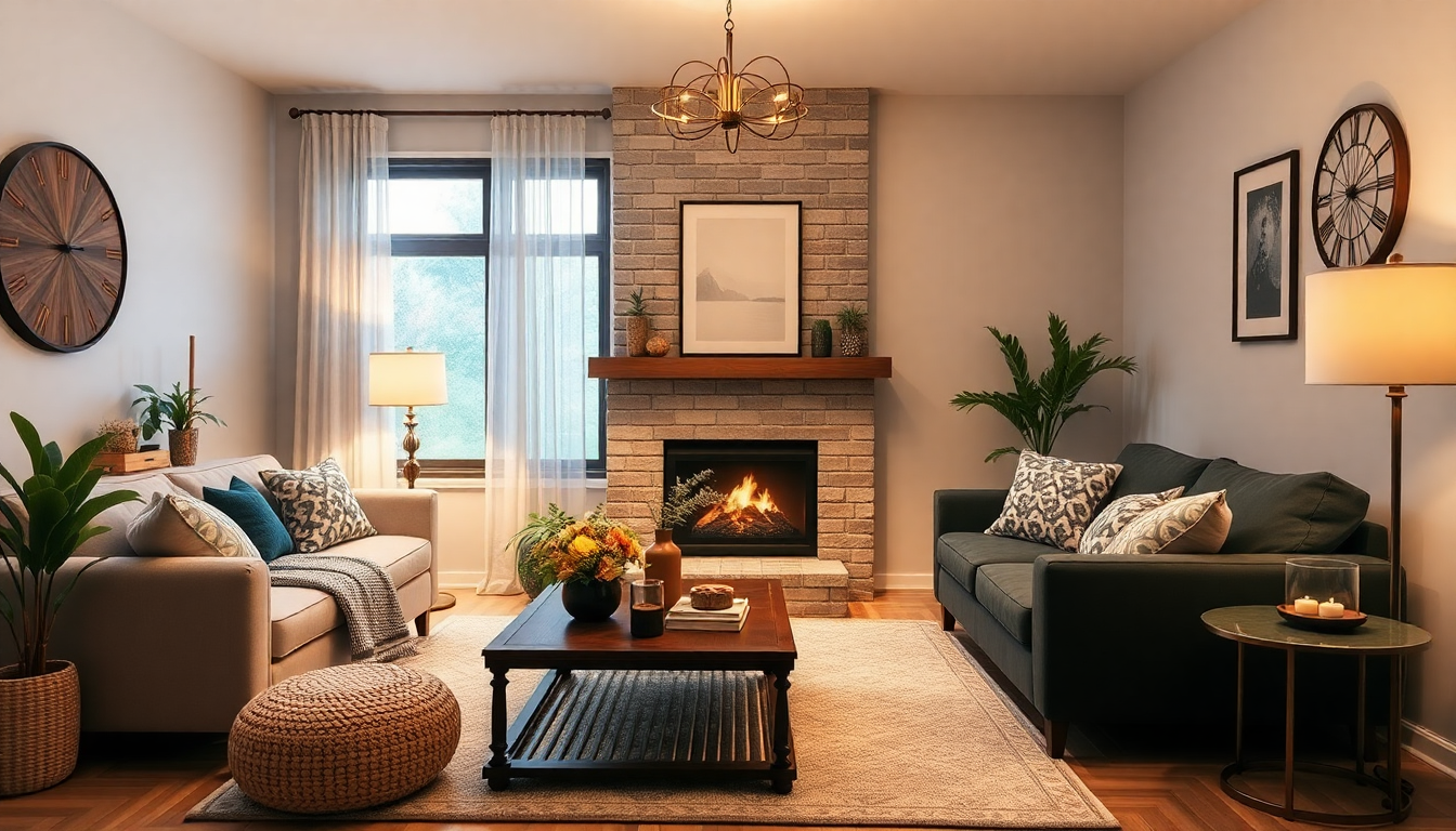 Cozy living room with unique personalized home decor
