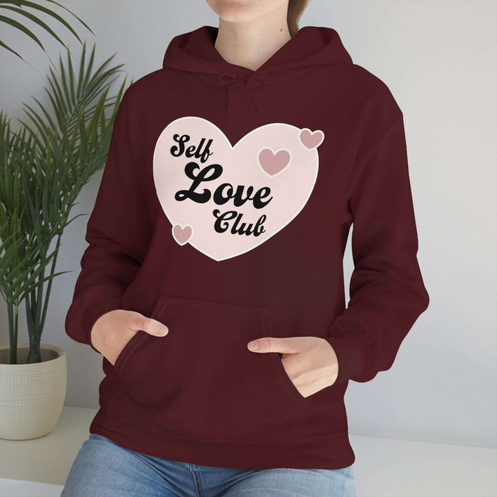 Women's Hooded Sweatshirt Printed with Self Love Club Design