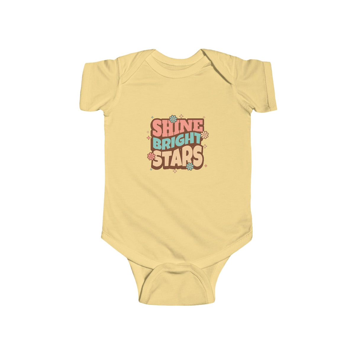 CIASARA Baby Bodysuit Infant Bodysuit Shine Bright Stars Retro Graphic Infant One-Piece Snap Suit Baby Gift UK
