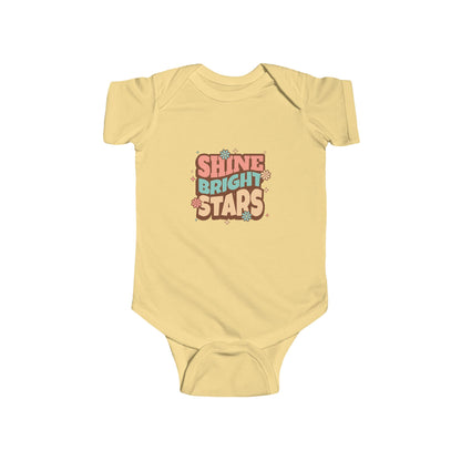 CIASARA Baby Bodysuit Infant Bodysuit Shine Bright Stars Retro Graphic Infant One-Piece Snap Suit Baby Gift UK