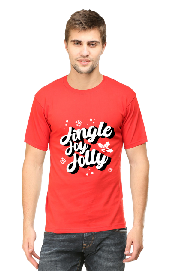 CIASARA Men's T-shirt - Jingle Joy Jolly Christmas Holiday Graphic Tee