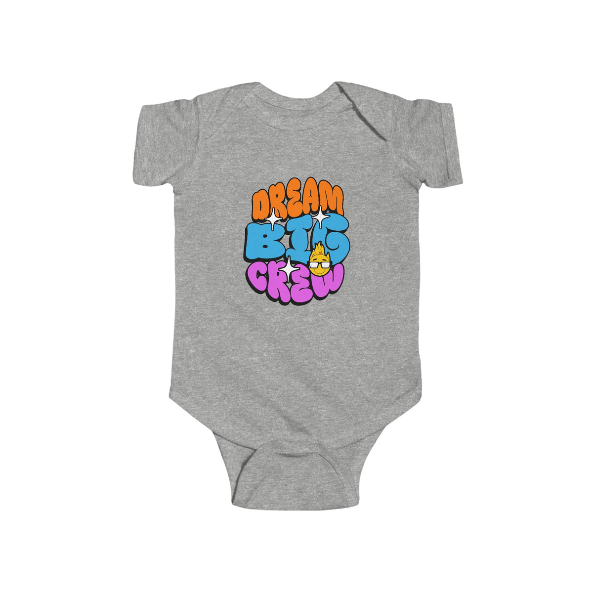 CIASARA Baby Bodysuit Dream Big Crew Infant Bodysuit - Cute Retro Graphic Baby Infant One-Piece Snap Suit Baby Gift UK