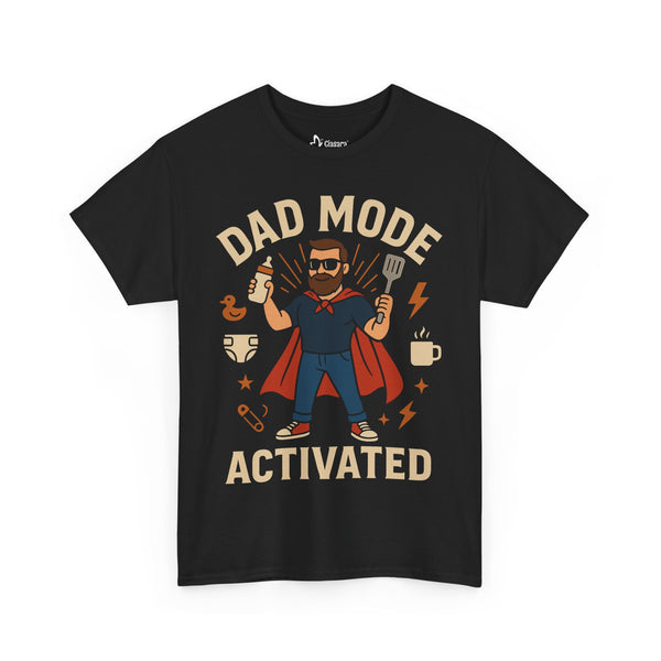 Ciasara Dad Mode Activated Tee, Funny Dad T-Shirt, Father's Day Gift, Unisex Casual Cotton Tee, Family BBQ Apparel