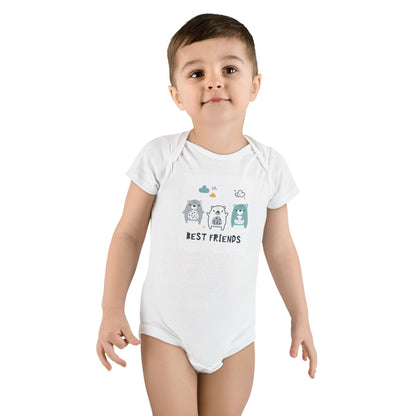 CIASARA Best Friends Baby One-Piece Snap Suit Bear Trio Kids Graphic Tee UK