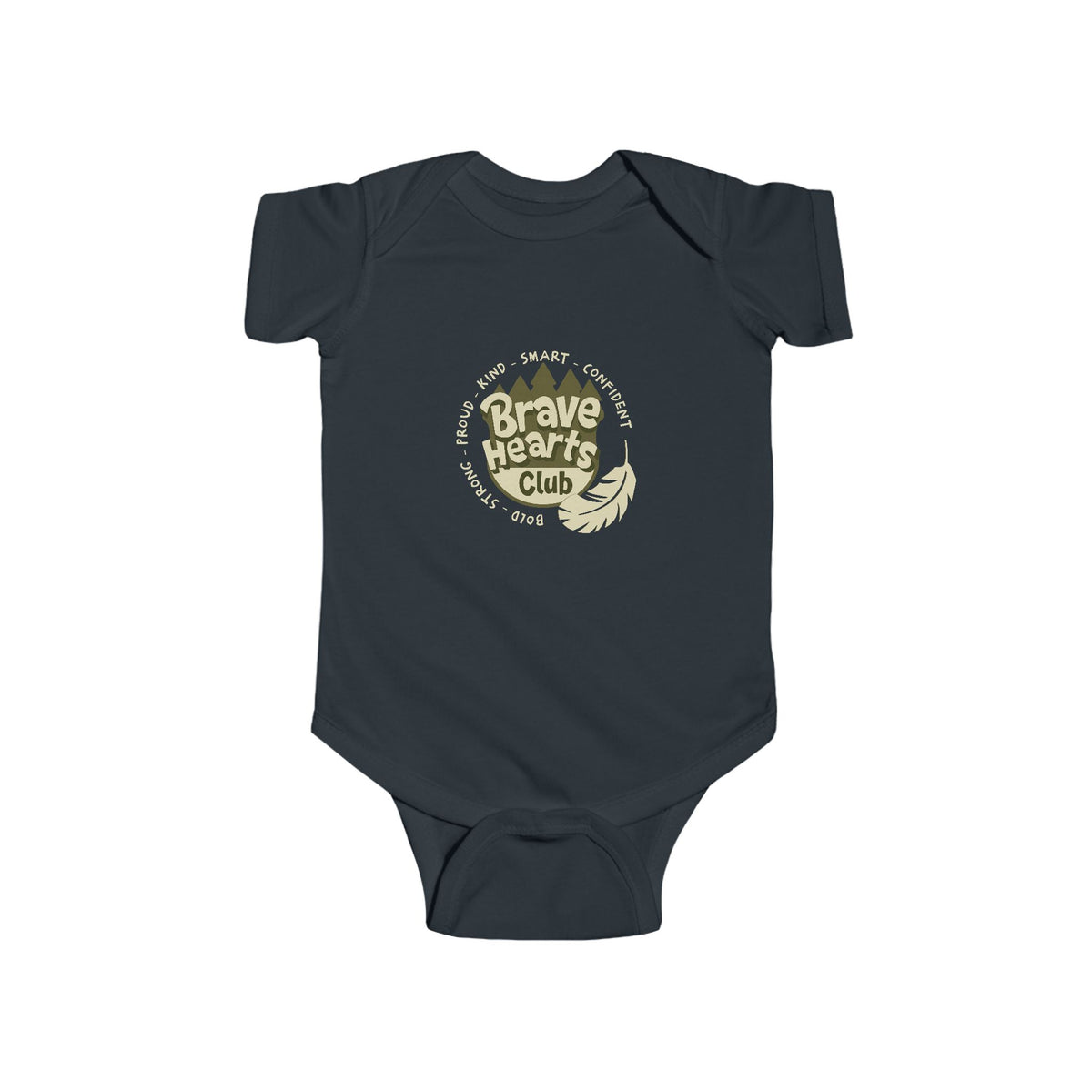 CIASARA Baby Bodysuit Brave Hearts Club Infant Bodysuit Infant One-Piece Snap Suit Baby Gift UK