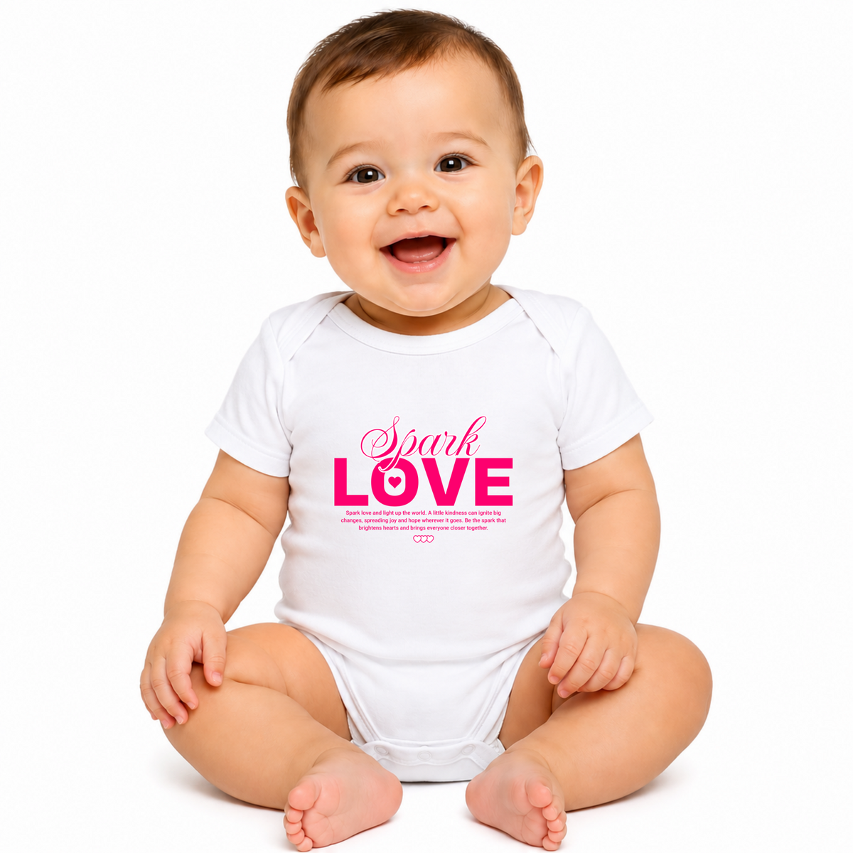 CIASARA Baby Bodysuit Infant Bodysuit Spark Love Pink Script Baby Shower Gift Infant One-Piece Snap Suit Baby Gift UK