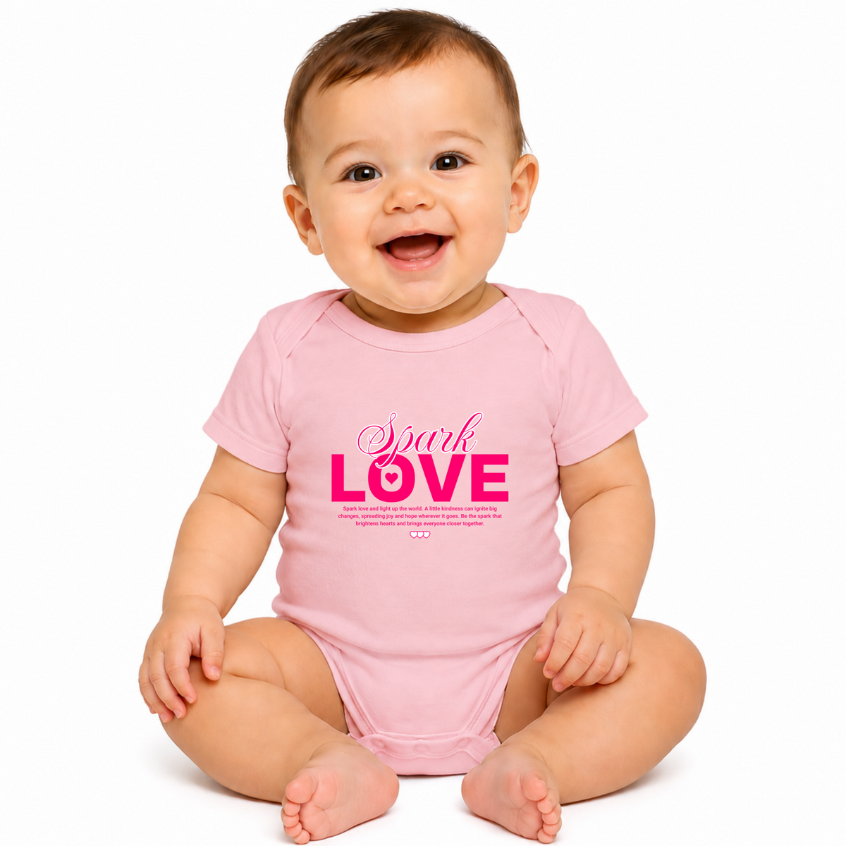 CIASARA Baby Bodysuit Infant Bodysuit Spark Love Pink Script Baby Shower Gift Infant One-Piece Snap Suit Baby Gift UK