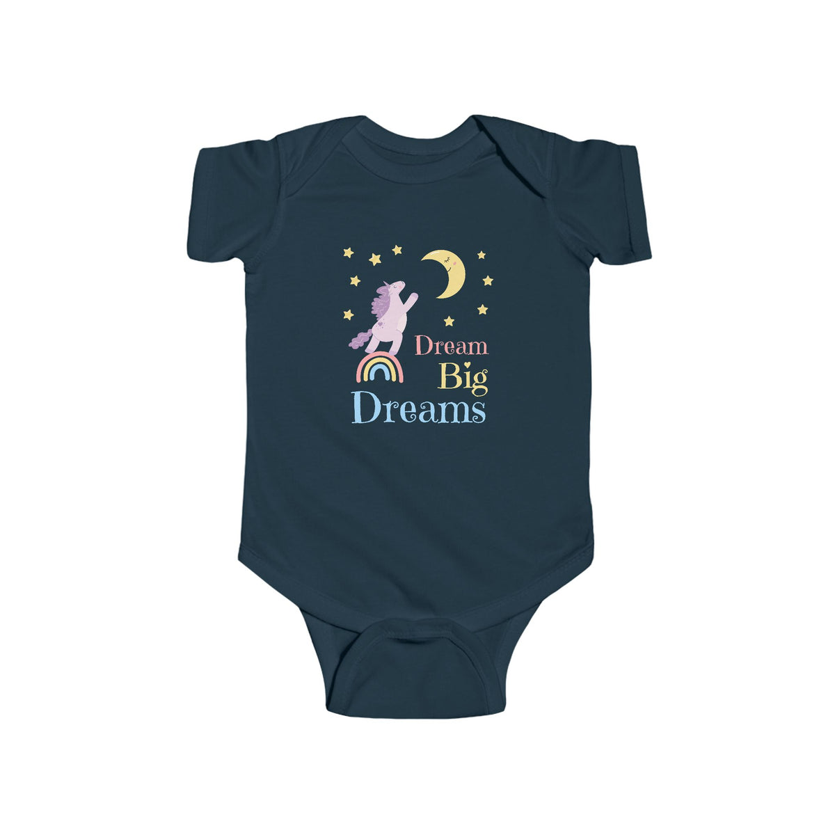 CIASARA Baby Bodysuit Dream Big Dreams Unicorn Baby Bodysuit Rainbow Infant One-Piece Snap Suit Baby Gift UK