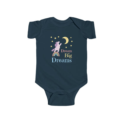 CIASARA Baby Bodysuit Dream Big Dreams Unicorn Baby Bodysuit Rainbow Infant One-Piece Snap Suit Baby Gift UK