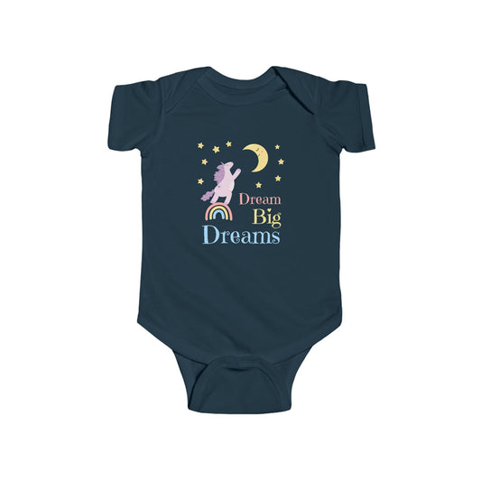 CIASARA Baby Bodysuit Dream Big Dreams Unicorn Baby Bodysuit Rainbow Infant One-Piece Snap Suit Baby Gift UK