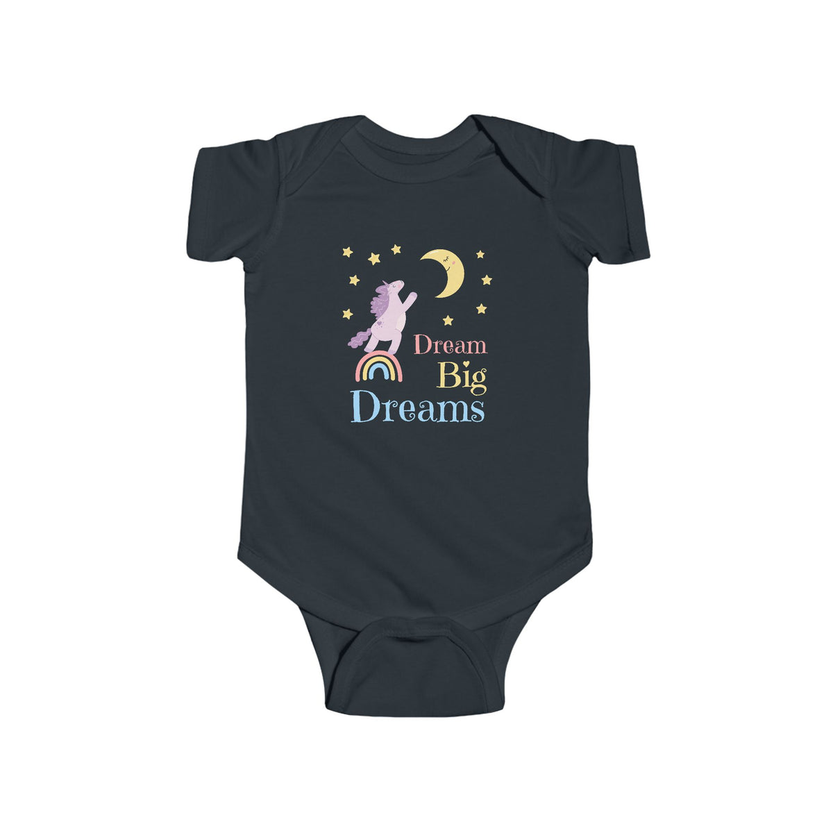 CIASARA Baby Bodysuit Dream Big Dreams Unicorn Baby Bodysuit Rainbow Infant One-Piece Snap Suit Baby Gift UK