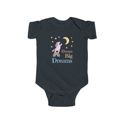 CIASARA Baby Bodysuit Dream Big Dreams Unicorn Baby Bodysuit Rainbow Infant One-Piece Snap Suit Baby Gift UK