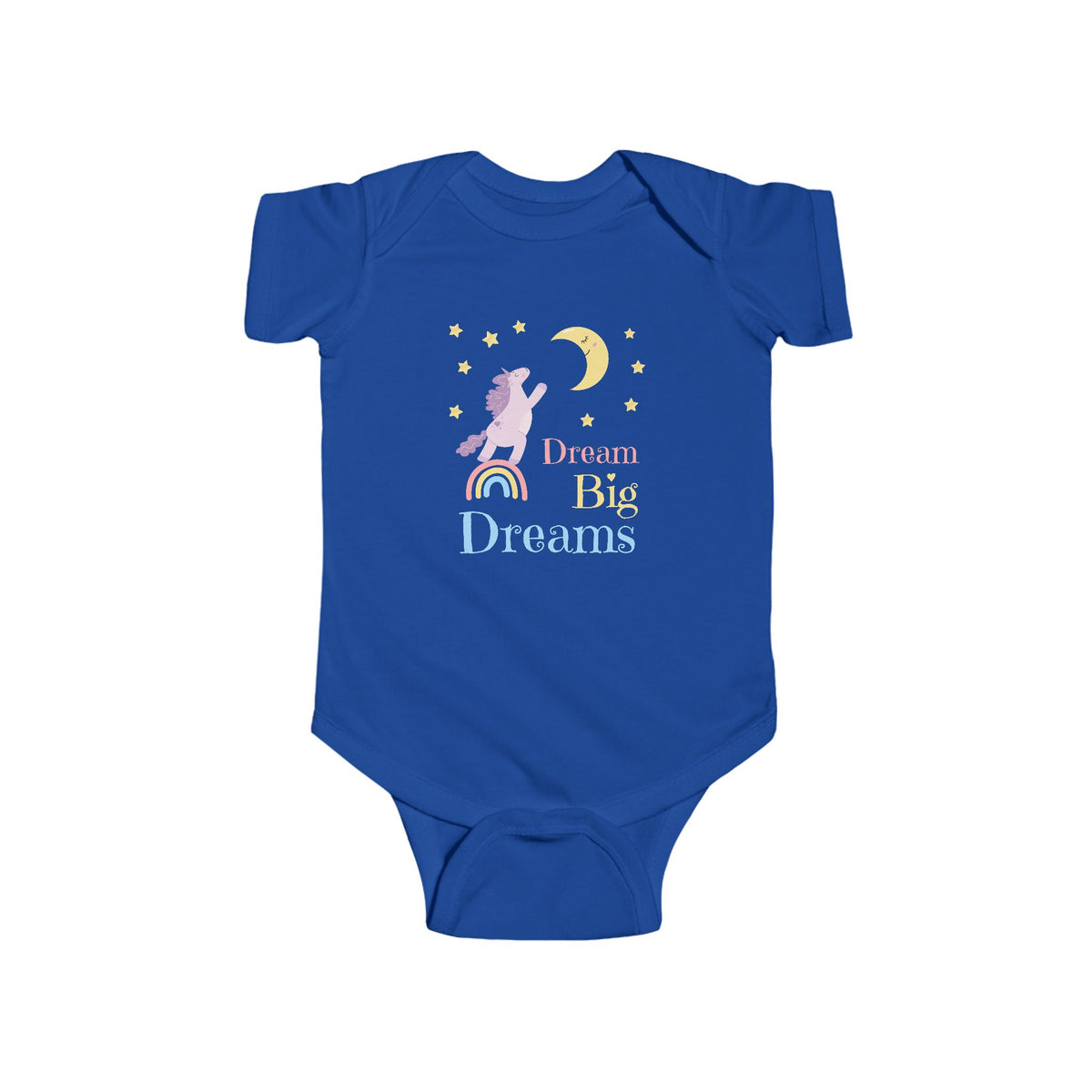 CIASARA Baby Bodysuit Dream Big Dreams Unicorn Baby Bodysuit Rainbow Infant One-Piece Snap Suit Baby Gift UK