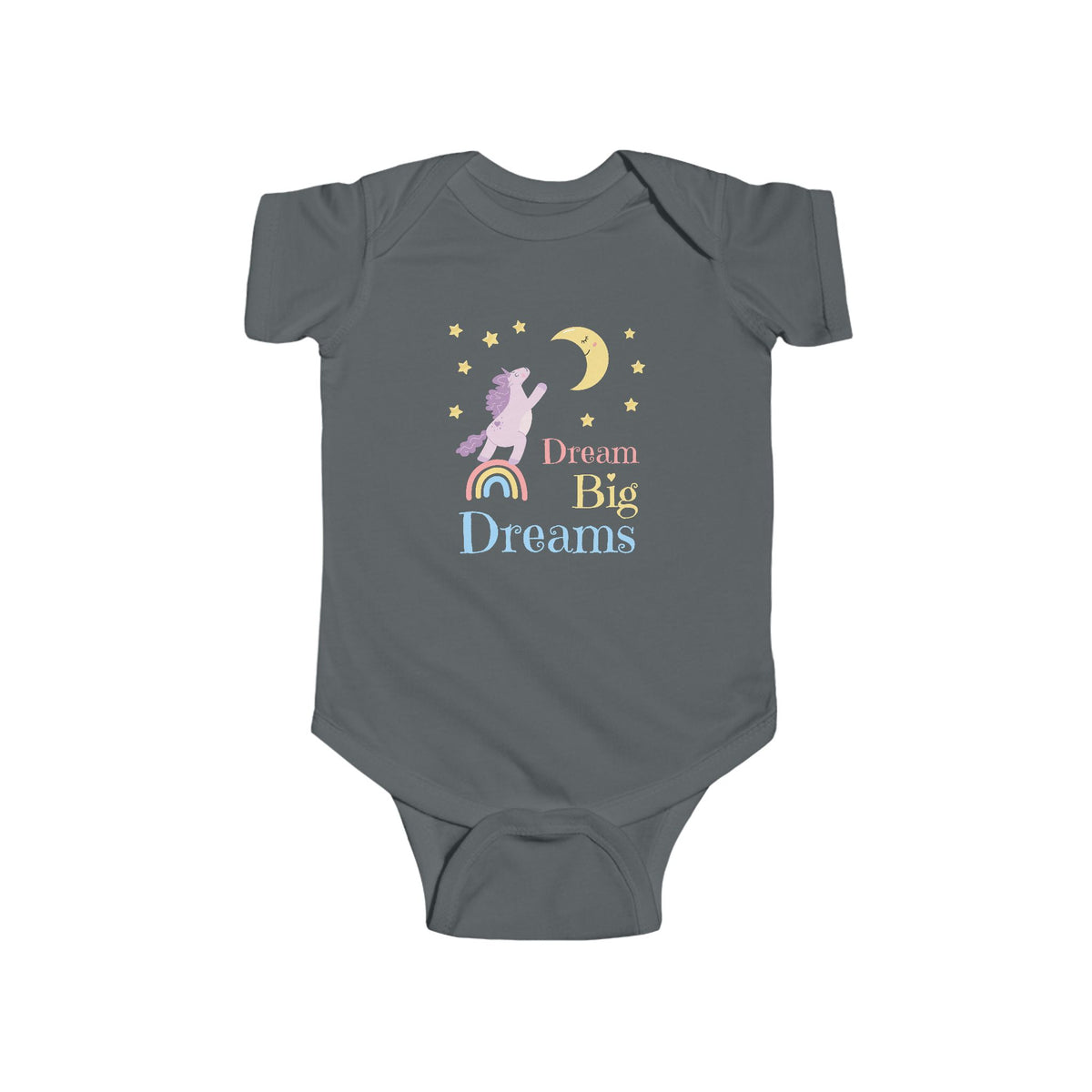 CIASARA Baby Bodysuit Dream Big Dreams Unicorn Baby Bodysuit Rainbow Infant One-Piece Snap Suit Baby Gift UK