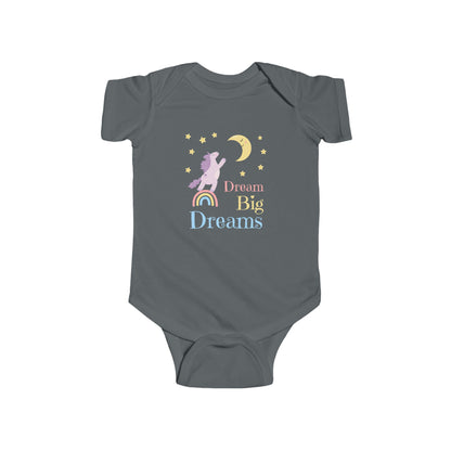 CIASARA Baby Bodysuit Dream Big Dreams Unicorn Baby Bodysuit Rainbow Infant One-Piece Snap Suit Baby Gift UK