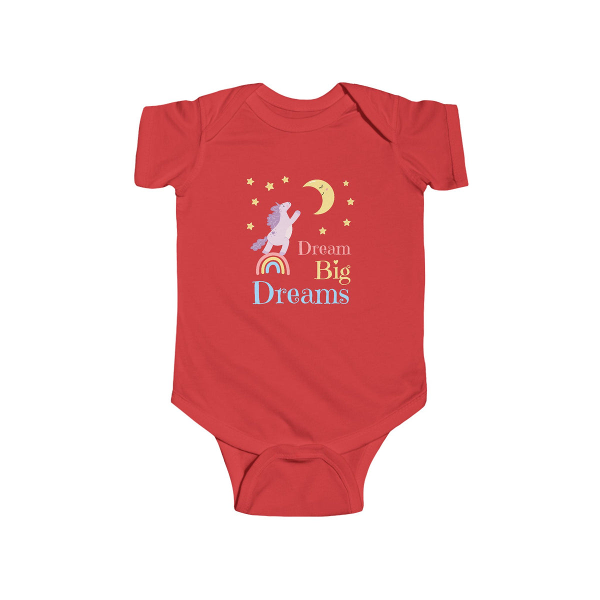 CIASARA Baby Bodysuit Dream Big Dreams Unicorn Baby Bodysuit Rainbow Infant One-Piece Snap Suit Baby Gift UK