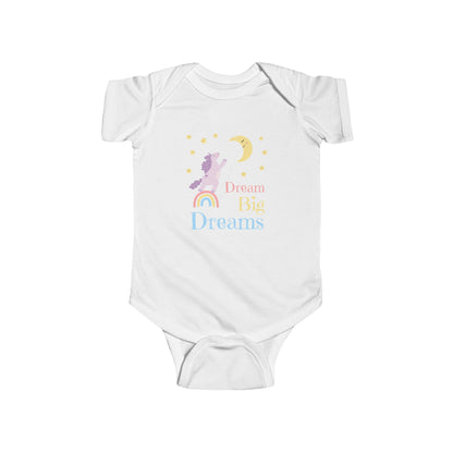 CIASARA Baby Bodysuit Dream Big Dreams Unicorn Baby Bodysuit Rainbow Infant One-Piece Snap Suit Baby Gift UK