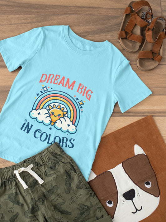 CIASARA Dream Big in Colors T boys graphic T-shirt – angle view, kids cotton tee ages 2–13