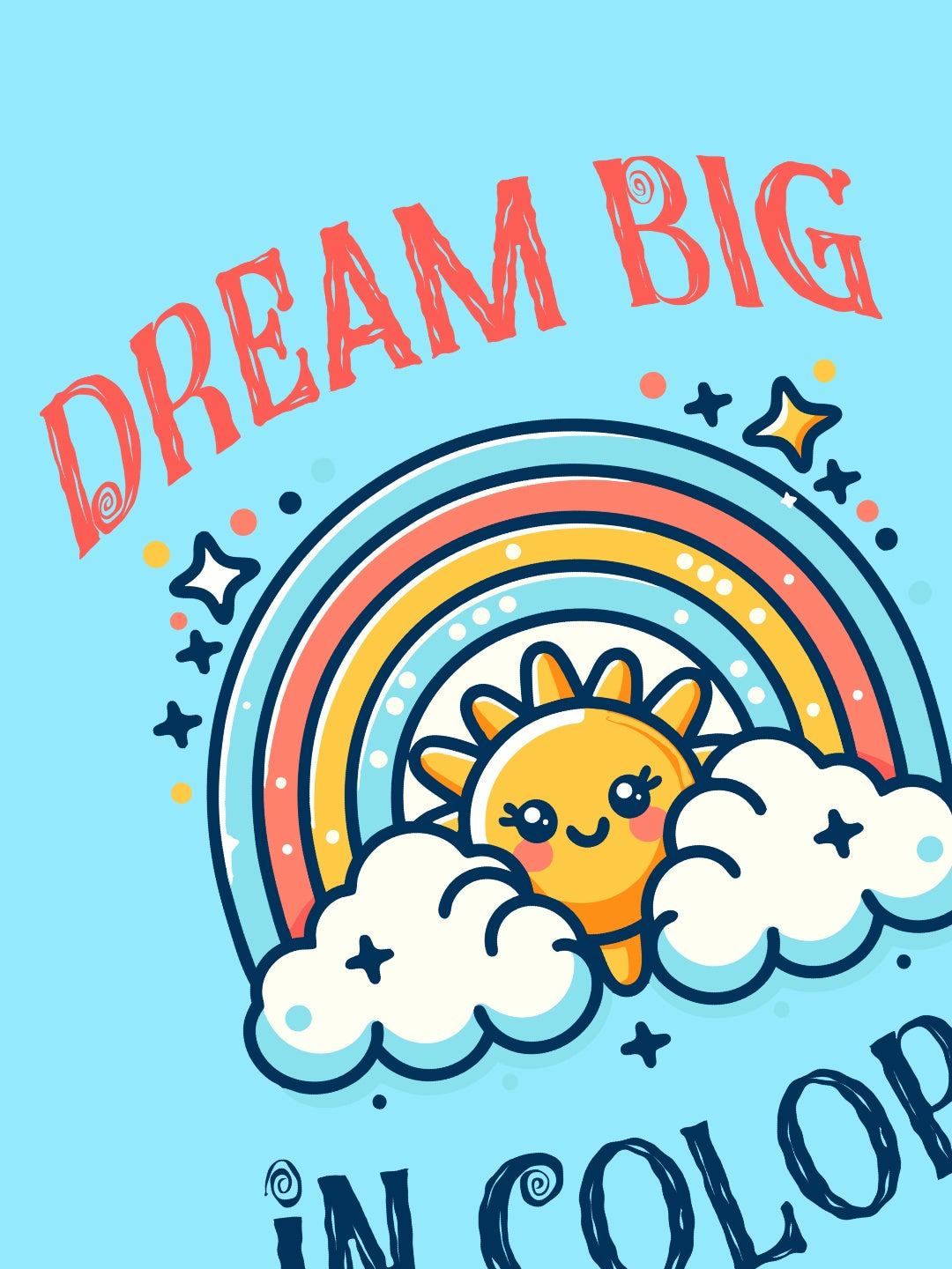 CIASARA Dream Big in Colors T boys graphic T-shirt – folded view, kids cotton tee ages 2–13