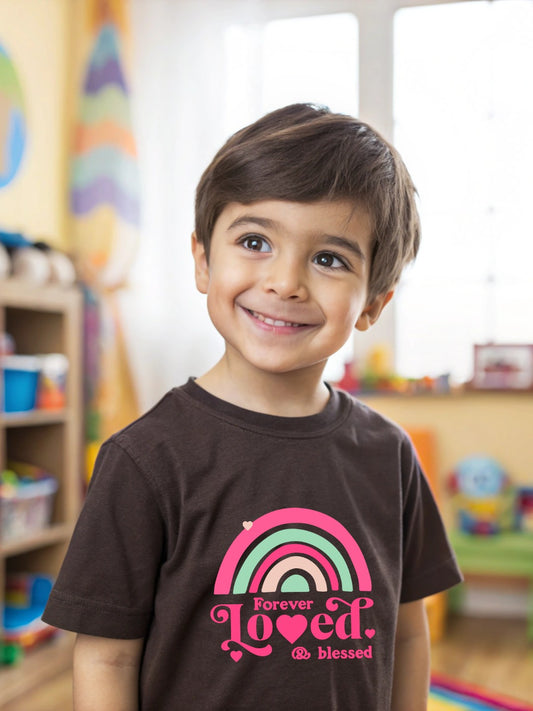 CIASARA Forever Loved & Blessed T boys graphic T-shirt – front view, kids cotton tee ages 2–13