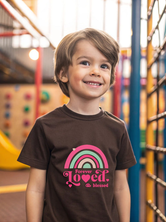 CIASARA Forever Loved & Blessed T boys graphic T-shirt – angle view, kids cotton tee ages 2–13