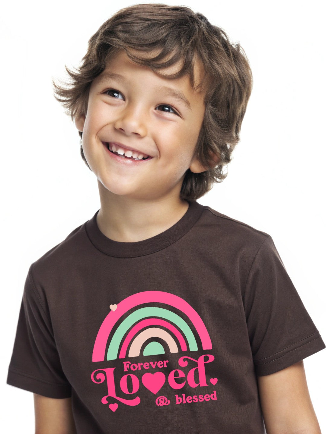 CIASARA Forever Loved & Blessed T boys graphic T-shirt – front view, kids cotton tee ages 2–13