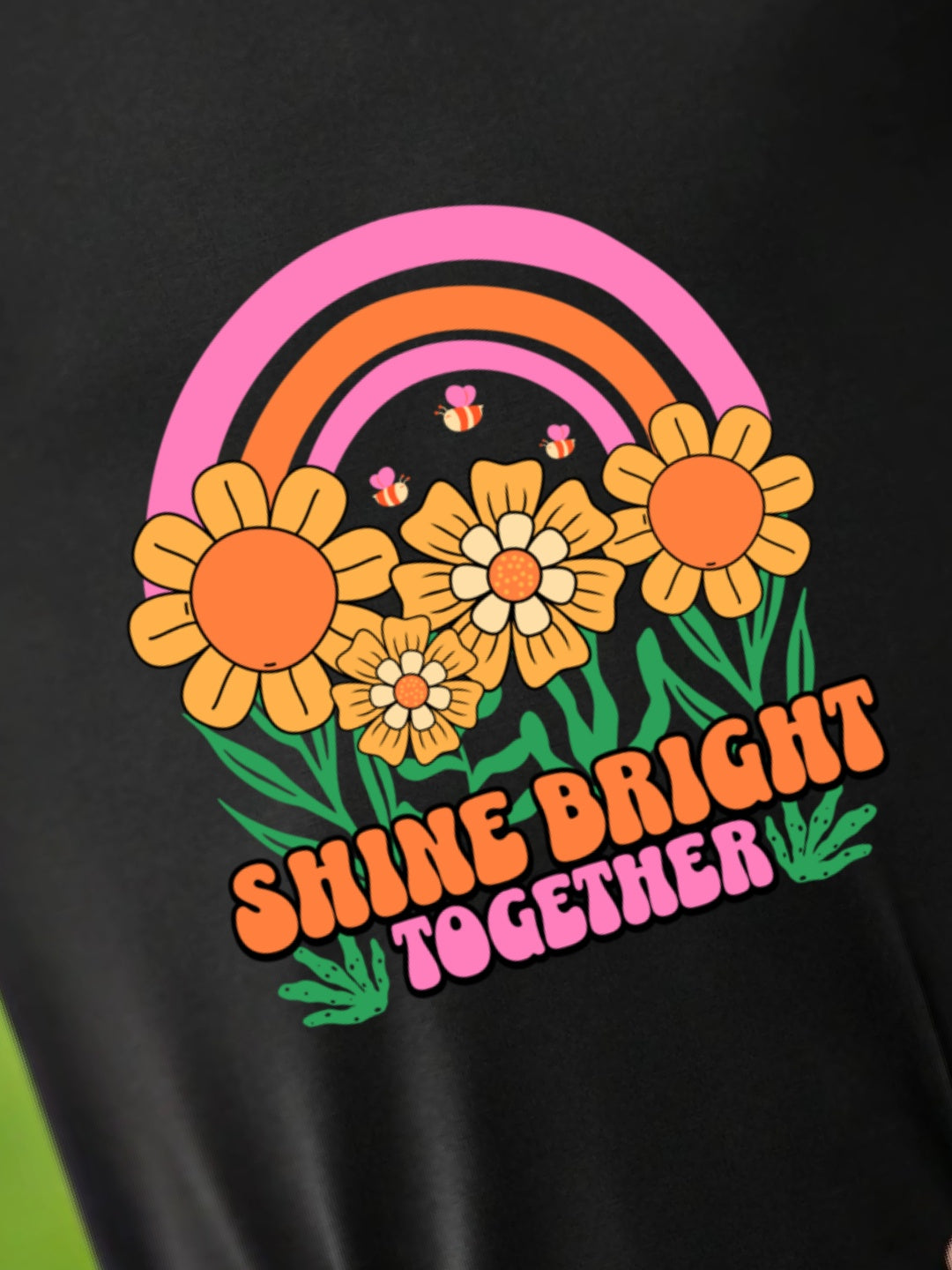 CIASARA Shine Bright Together T girls graphic T-shirt – folded view, kids cotton tee ages 2–13