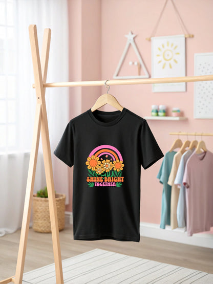 CIASARA Shine Bright Together T girls graphic T-shirt – folded view, kids cotton tee ages 2–13