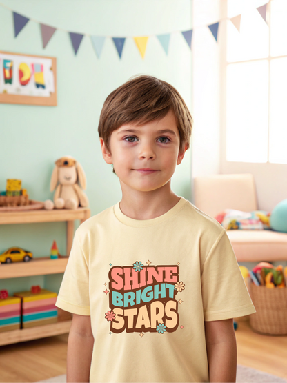 CIASARA Shine Bright Stars T boys graphic T-shirt – angle view, kids cotton tee ages 2–13