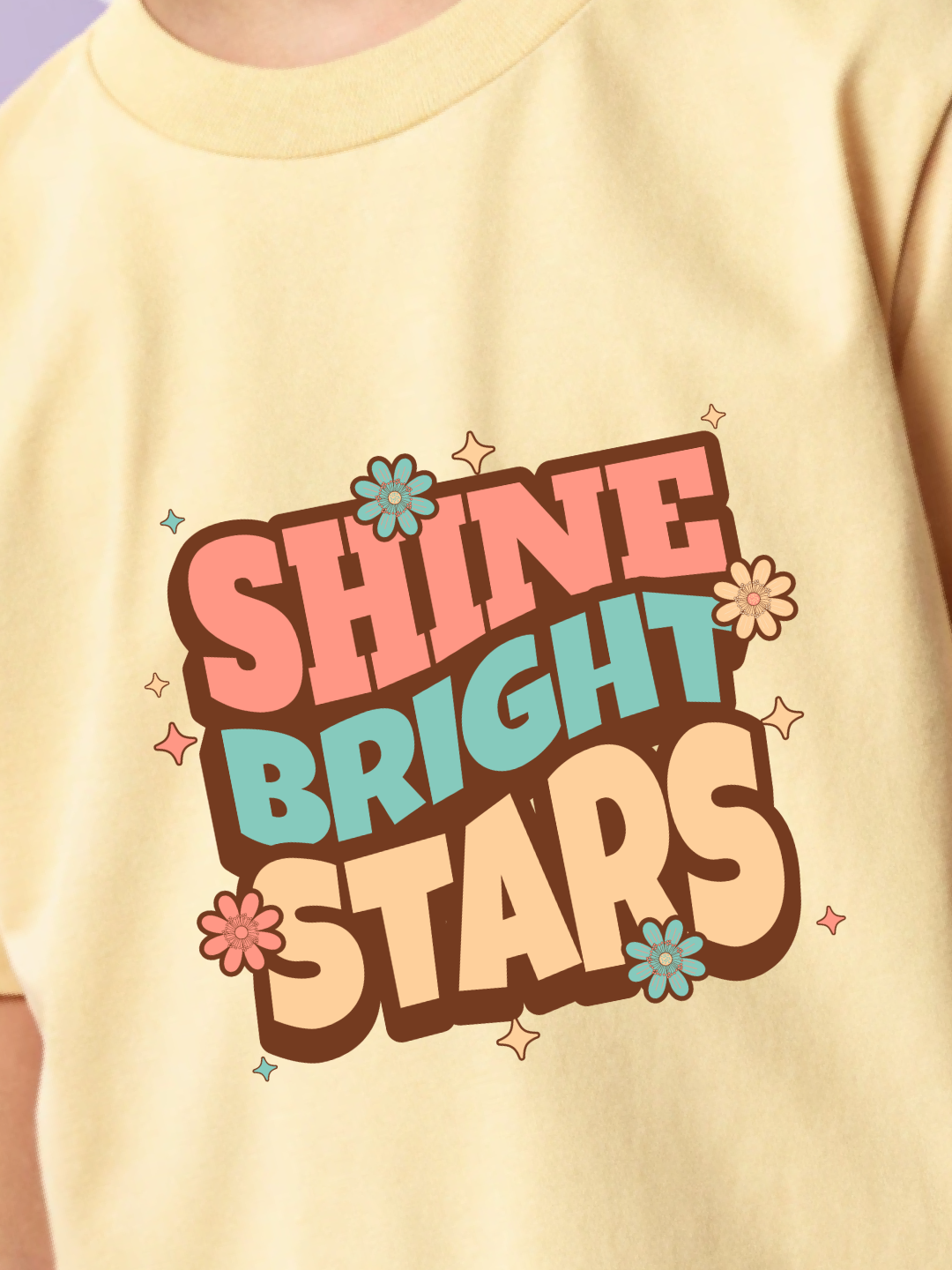 CIASARA Shine Bright Stars T boys graphic T-shirt – folded view, kids cotton tee ages 2–13