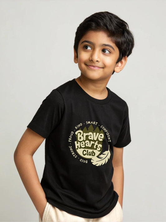 CIASARA Kids T-Shirt Brave Hearts Club Kids Graphic Tee UK