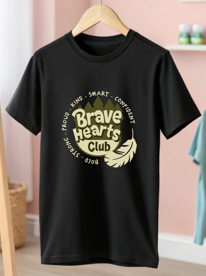 CIASARA Kids T-Shirt Brave Hearts Club Kids Graphic Tee UK
