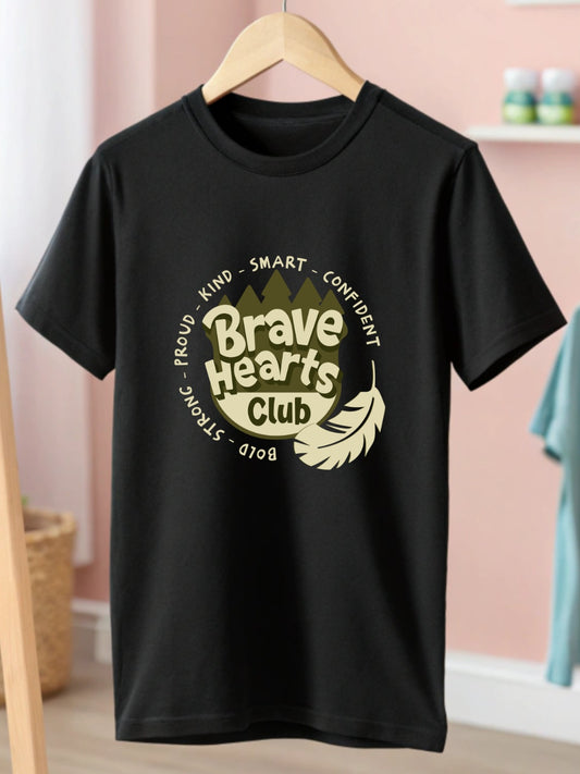 CIASARA Kids T-Shirt Brave Hearts Club Kids Graphic Tee UK