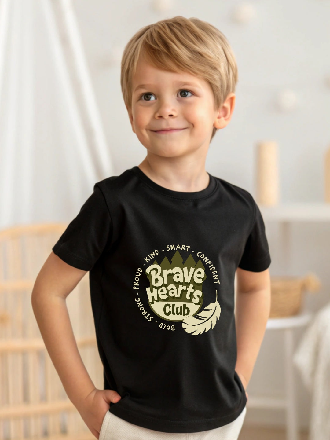 CIASARA Kids T-Shirt Brave Hearts Club Kids Graphic Tee UK