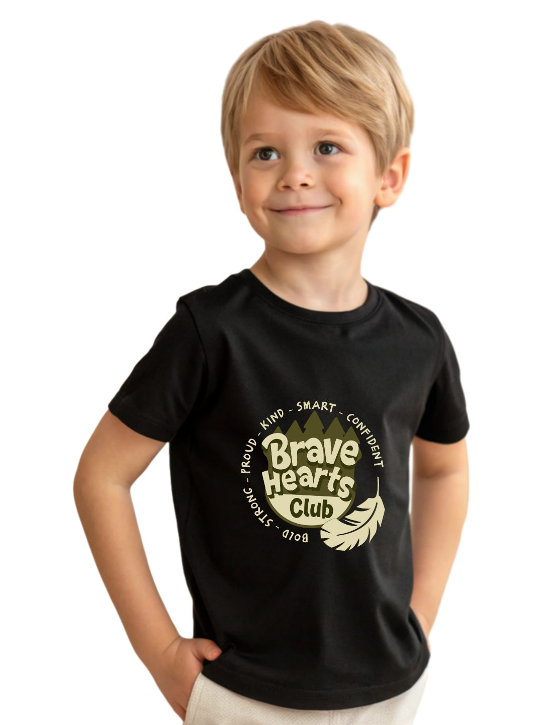 CIASARA Kids T-Shirt Brave Hearts Club Kids Graphic Tee UK