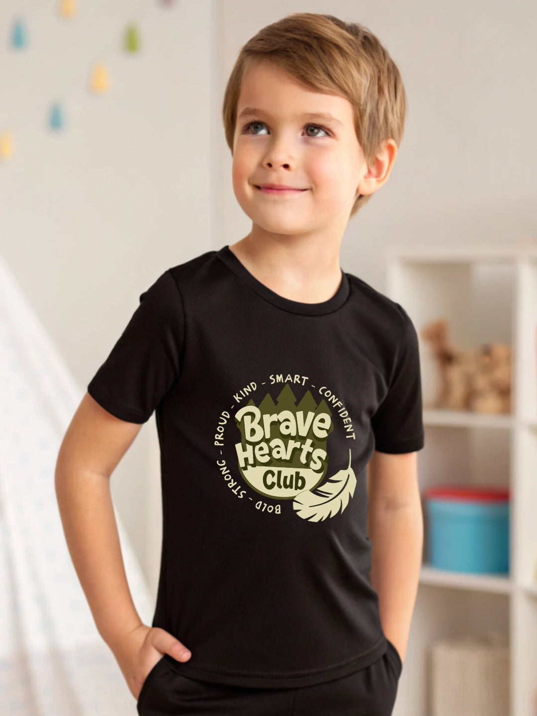 CIASARA Kids T-Shirt Brave Hearts Club Kids Graphic Tee UK
