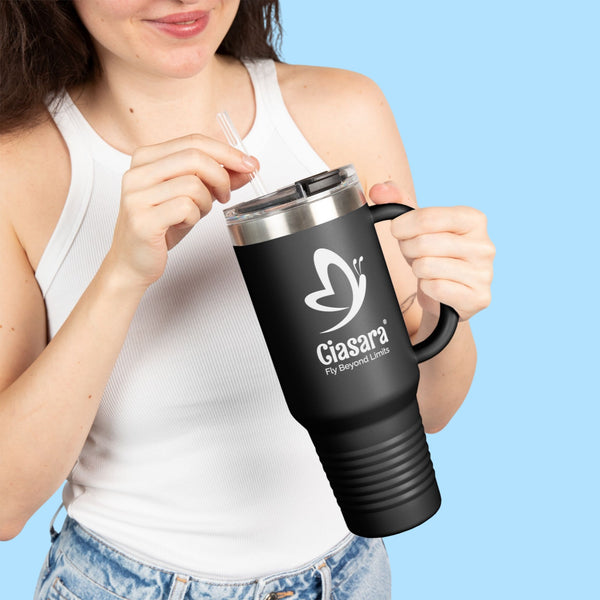 CIASARA Fly Beyond Limits 40oz Travel Mug with Handle – Stainless Steel BPA Free Leak Resistant Tumbler with Lid & Straw