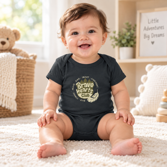 CIASARA Baby Bodysuit Brave Hearts Club Infant Bodysuit Infant One-Piece Snap Suit Baby Gift UK