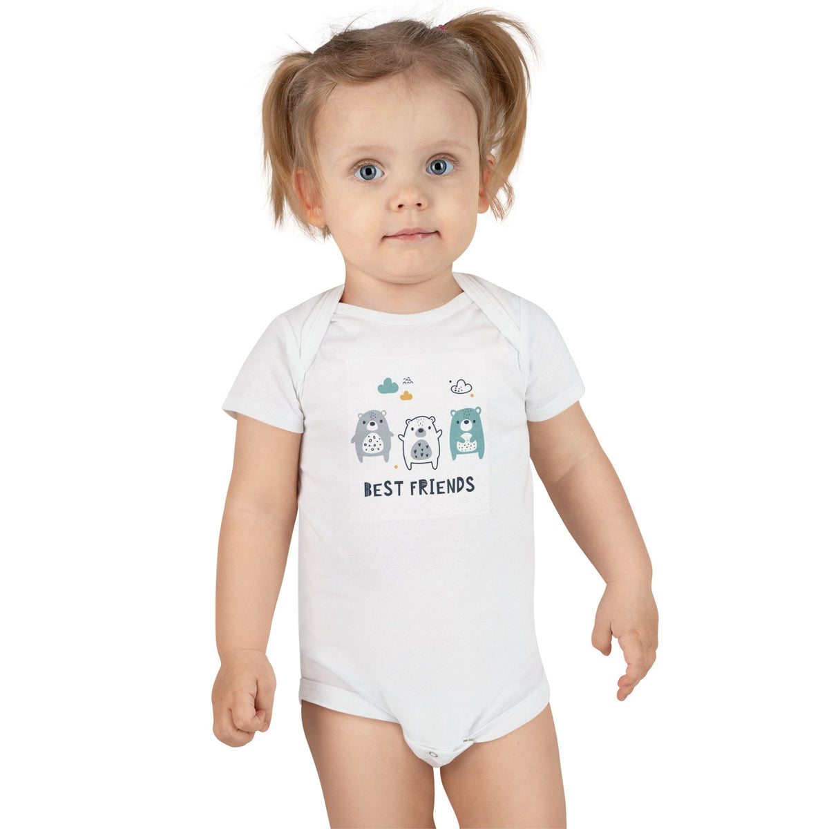 CIASARA Best Friends Baby One-Piece Snap Suit Bear Trio Kids Graphic Tee UK