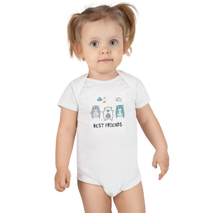 CIASARA Best Friends Baby One-Piece Snap Suit Bear Trio Kids Graphic Tee UK