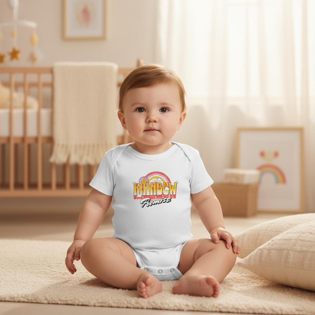 CIASARA Baby Bodysuit Retro Rainbow Mama's Sunshine Infant Bodysuit Infant One-Piece Snap Suit Baby Gift UK