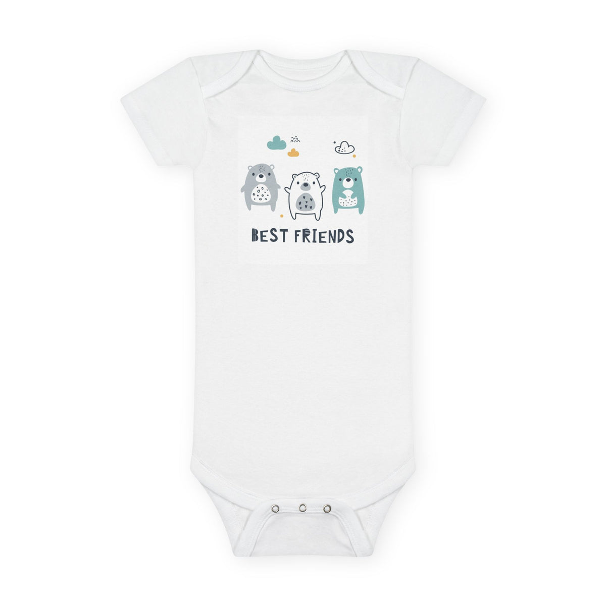 CIASARA Best Friends Baby One-Piece Snap Suit Bear Trio Kids Graphic Tee UK