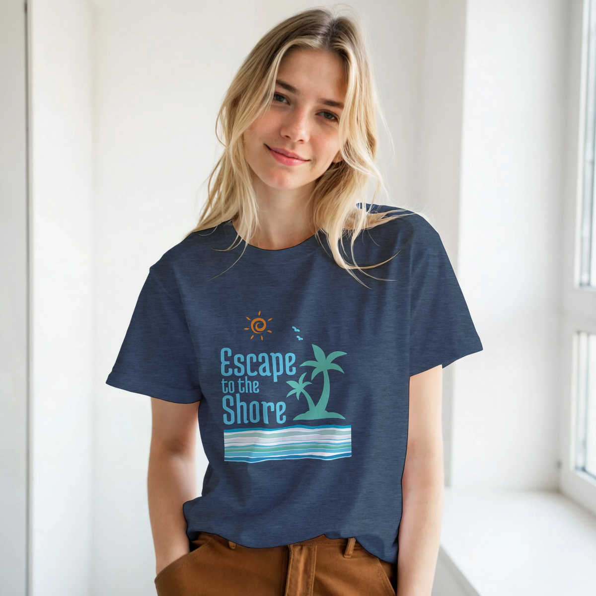 CIASARA Escape to the Shore Beach Graphic T-Shirt Women's Graphic Tee UK
