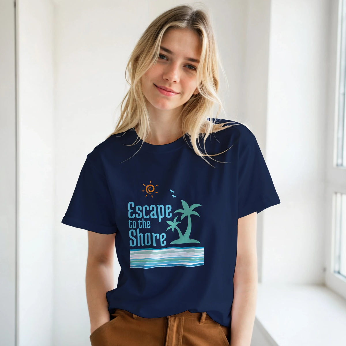 CIASARA Escape to the Shore Beach Graphic T-Shirt Women's Graphic Tee UK
