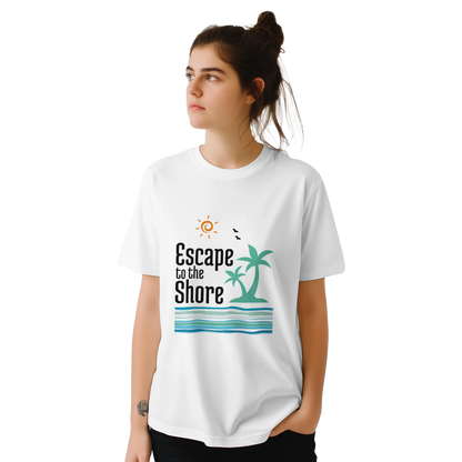 CIASARA Escape to the Shore Beach Graphic T-Shirt Women's Graphic Tee UK