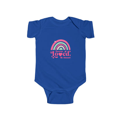 CIASARA Baby Bodysuit Infant Bodysuit Forever Loved & Blessed Pink Rainbow Infant One-Piece Snap Suit Baby Gift UK