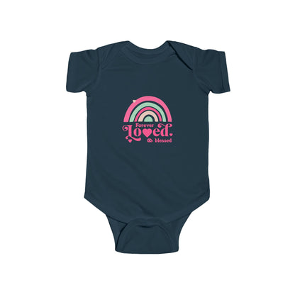 CIASARA Baby Bodysuit Infant Bodysuit Forever Loved & Blessed Pink Rainbow Infant One-Piece Snap Suit Baby Gift UK